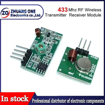 Kit Transmisor y Receptor RF Inalámbrico (433MHz / 315MHz, 5V DC) para Arduino/Raspberry Pi/ARM/MCU DIY