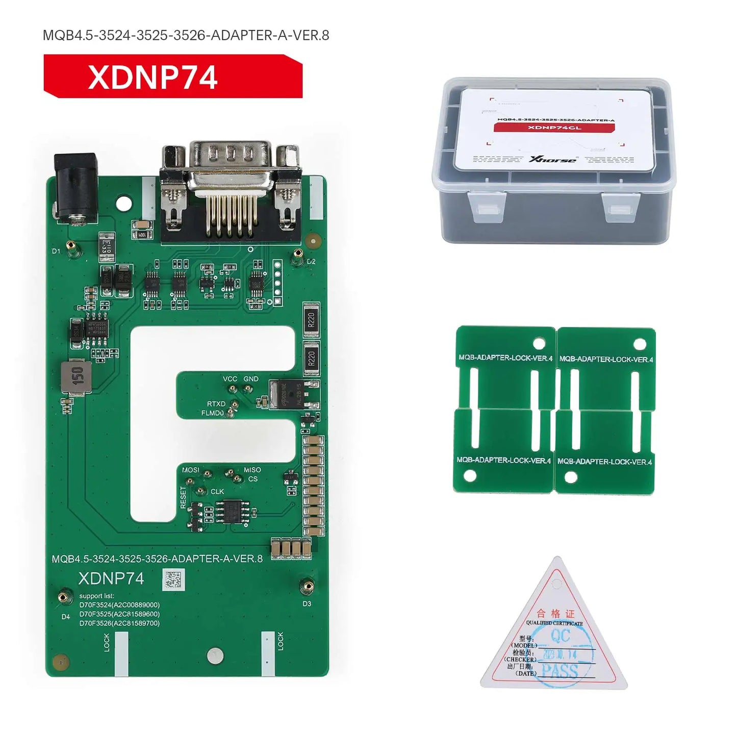 Set Adaptadores Xhorse MQB48 (Sin Desmontaje/Soldadura) para VVDI Prog / Key Tool Plus Pad (13 Pzs)