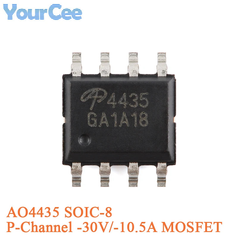 MOSFET Canal-P AO4407A SMD SOIC-8 30V 12A (Opciones AO44xx disponibles) - Lote 5/20 Piezas