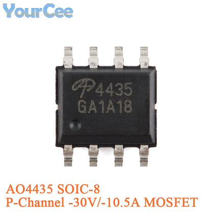 MOSFET Canal-P AO4407A SMD SOIC-8 30V 12A (Opciones AO44xx disponibles) - Lote 5/20 Piezas