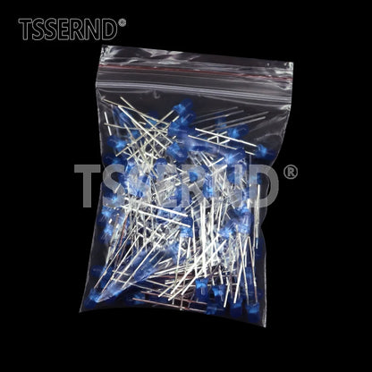 Kit Surtido Diodo LED F3 (3mm) Colores (Blanco/Verde/Rojo/Azul/Amarillo/Naranja/Rosa/Púrpura/Blanco Cálido) DIY (60/100 Piezas)