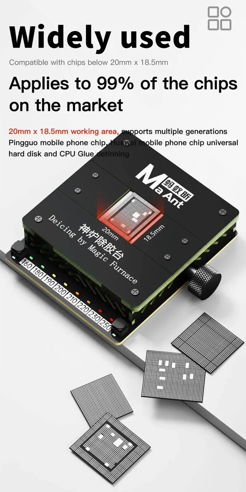 MaAnt SL-2 Preheating Platform Constant Temperature BGA glue removing station for iPhone Android CPU NAND flash IC Chips Repair