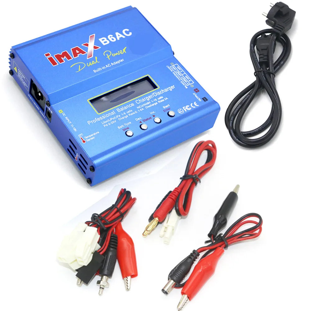 iMAX B6AC 80W 6A Lipo Battery Balance Charger LCD Display Discharger For RC Model Li-ion LiFe Nimh Nicd PB Lipo Battery Charging
