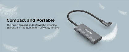 Hub USB-C 4-en-1 SmallRig PD 100W USB-C 3.1 + USB-C 2.0 + Adaptador Audio para Grabación Video Profesional Celular (4598)