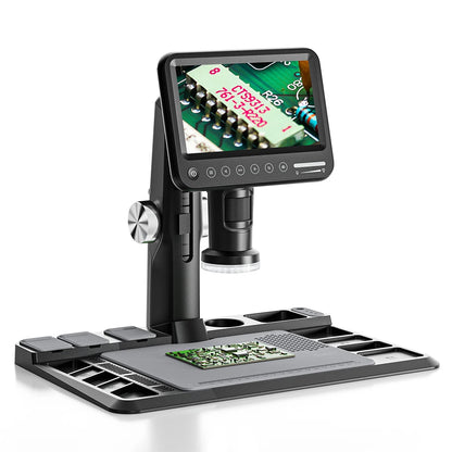 ELIKLIV ERM101 1600X 7" IPS Screen Digital Microscope for Electronics Soldering Microscope With 600℃ Heat Insulation Pad 32G