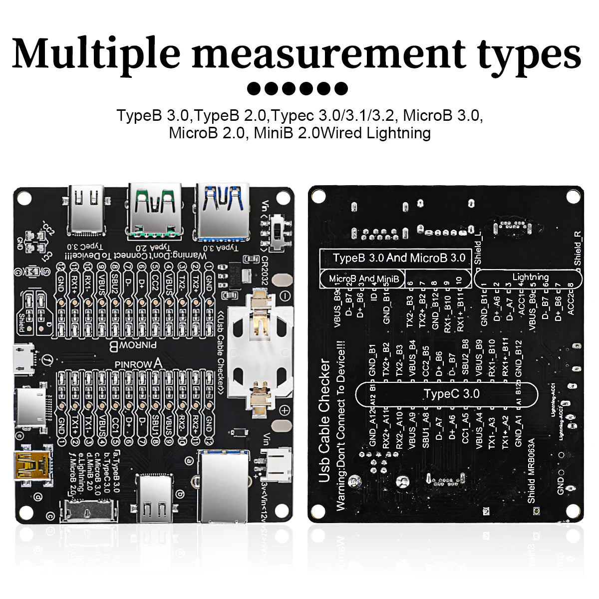 Tester Placa Prueba Cables USB (Tipo-C/B/Micro) Detección Cortocircuito/Anomalía para iOS/Android