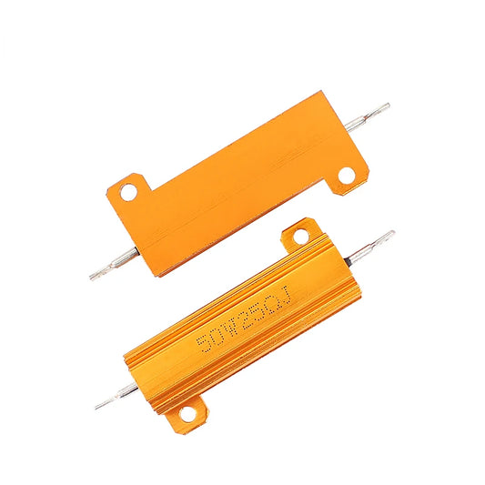 Resistencia Carga Bobinada 50W en Caja Metálica (6/8/10/12 Ohm) Decodificador LED Freno/Señal Giro (2 Unidades)