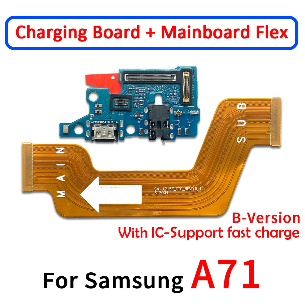 Cable Flex Conector USB Carga / Micrófono / Placa Principal / LCD para Samsung Galaxy A21S/A31/A41/A51/A70/A71