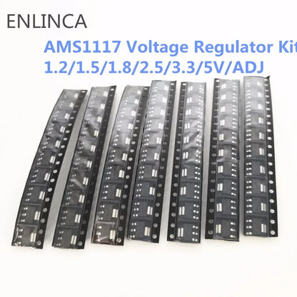 Kit Regulador Voltaje 70 Piezas (AMS1117 1.2V/1.5V/1.8V/2.5V/3.3V/5.0V/ADJ)