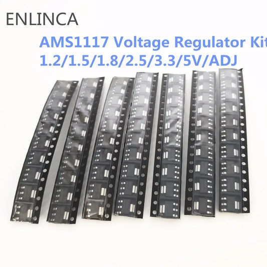 Kit Regulador Voltaje 70 Piezas (AMS1117 1.2V/1.5V/1.8V/2.5V/3.3V/5.0V/ADJ)