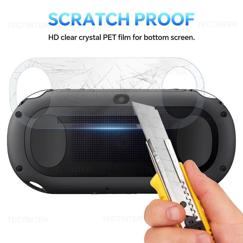 Protector Pantalla Cristal Templado HD Transparente para Sony PS Vita (PSV 1000/2000) Cubierta Frontal + Trasera (1/2 Unidades)