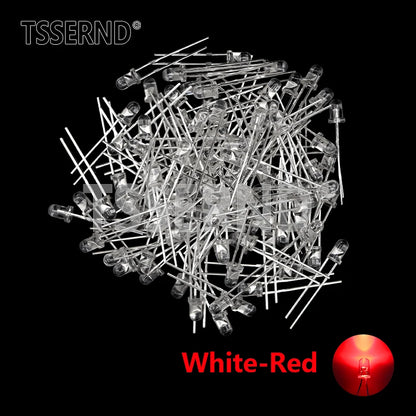 Kit Surtido Diodo LED F3 (3mm) Colores (Blanco/Verde/Rojo/Azul/Amarillo/Naranja/Rosa/Púrpura/Blanco Cálido) DIY (60/100 Piezas)
