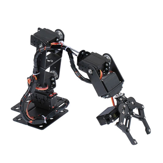 Kit Brazo Robot Mecánico Aleación Metálica 6-DOF (360°, para MG996R) Arduino Robótica Educacional Programable PS2