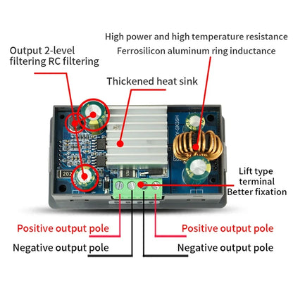 Módulo Convertidor Buck-Boost CC/CV DC 6-36V a 5-30V 35W/80W Fuente Alimentación Ajustable Step-Down/Up Estabilizada