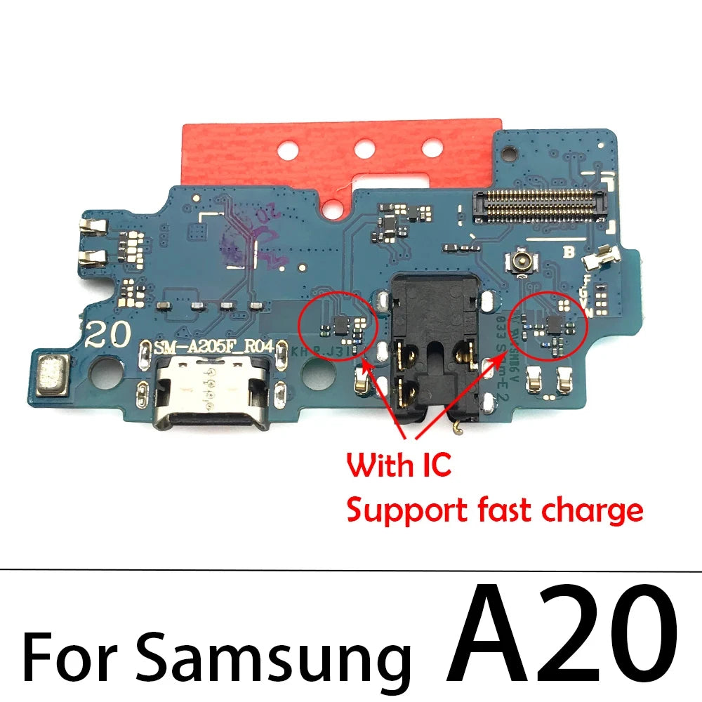 Placa Puerto Carga USB con Conector Dock y Micrófono para Samsung Galaxy A10/A20/A21S/A30/A31/A40/A41/A50/A51/A60/A70/A71