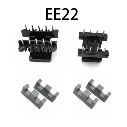 Núcleo Ferrita EE22/EI22 PC40 con Bobina Vertical/Horizontal (8/10 Pines)
