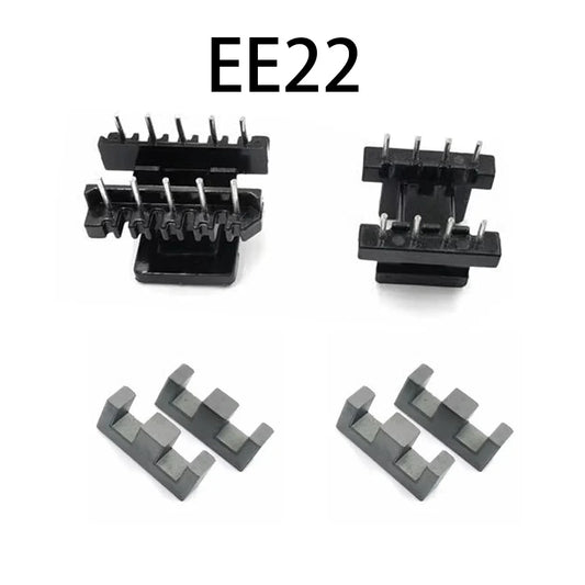 Núcleo Ferrita EE22/EI22 PC40 con Bobina Vertical/Horizontal (8/10 Pines)