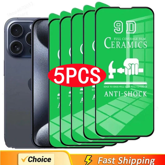 Film Cerámico Suave HD Protector Pantalla para iPhone 7/8 Plus / X/XS MAX/XR / 11-16 Pro Max/Mini (No Vidrio, 5 Unidades)
