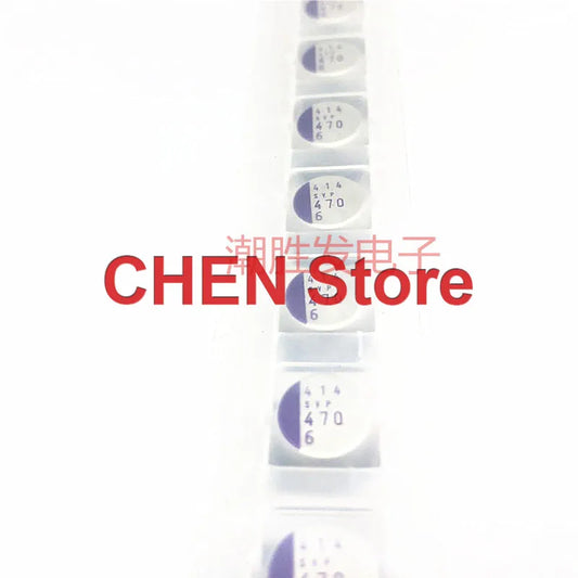 Capacitor Sólido Polímero SMD Sanyo OS-CON SVP 470uF 6.3V 10x8mm Bajo ESR - Lote 20/50 Piezas