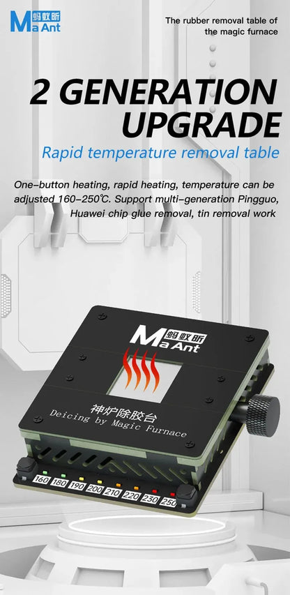 MaAnt SL-2 Preheating Platform Constant Temperature BGA glue removing station for iPhone Android CPU NAND flash IC Chips Repair