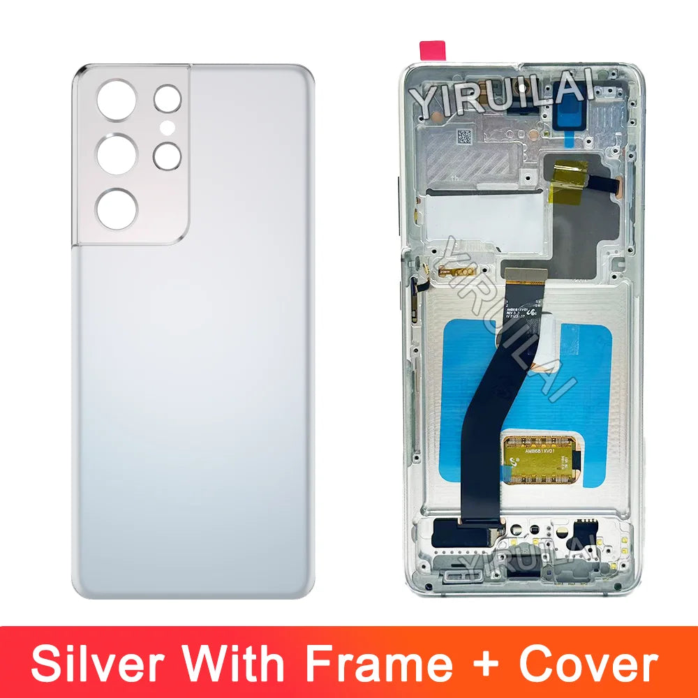 Pantalla Super OLED para Samsung S21 Ultra 5G pantalla LCD Digitalizador de pantalla táctil S21 Ultra con piezas de marco reemplazo LCD