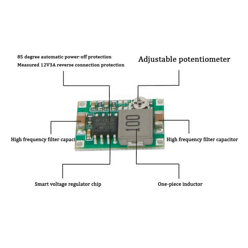 Lote 1/5/10 Pcs Mini Convertidor Step-Down DC-DC 3A 5V-23V a 3.3V/6V/9V/12V 340KHz