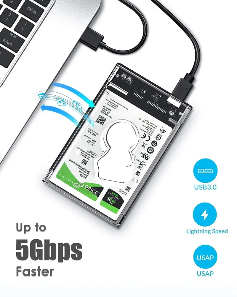 Carcasa Externa USB 3.0 a SATA III para Disco Duro HDD/SSD 2.5" Caja Harddisk