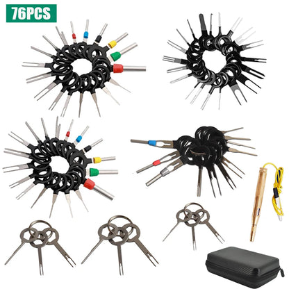 Kit Herramienta Extracción Terminales Enchufe Automotriz (Extractor Pines Conector Cable Eléctrico) para Reparación Autos