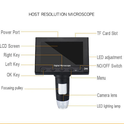 Elikliv EDM4 1000x Digital Microscope for Electronics Soldering PCB Phone Repair with 4.3'' LCD Microscope for Windows MacBook