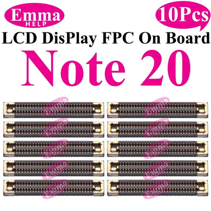 Conector de pantalla a bordo para Samsung S24 Plus S23 Ultra S22 S21 S20 FE Note 20 S10 LiteLCD pantalla FPC en enchufe de placa base, 10 Uds.