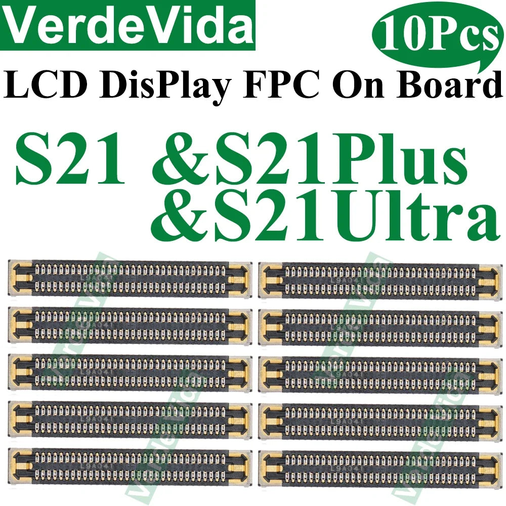 Conector FPC Flex Pantalla LCD para Placa Base Samsung S10 Lite/S21 FE/S22/S23 Ultra/S24 Plus/Note 10/20 (10 Unidades)