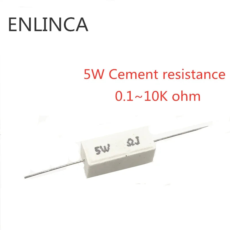 Resistencia Cerámica Cemento BPR56 (5W/10W, 0.1 Ohm - 10k Ohm) (10 Unidades)