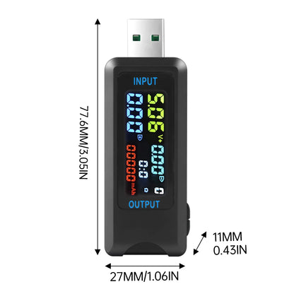 Tester USB Medidor Voltaje/Corriente/Capacidad Batería (Voltímetro Doctor Cargador Power Bank)