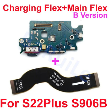 Puerto de carga flexible para Samsung S23 S22 Plus Ultra S901B S901U S906U S908B S S911B S916U S918B placa base conectar Cable USB principal