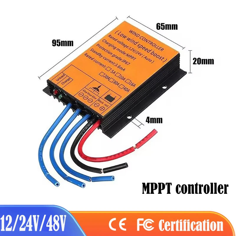 Controlador Carga Generador Turbina Eólica 1000W 12V/24V/48V Impermeable Regulador Windmill