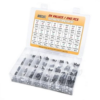 Kit Surtido Capacitores Electrolíticos Aluminio DIP (0.1uF-1000uF, 10V-50V)