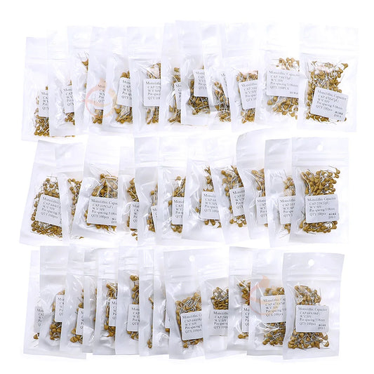 Kit Surtido Capacitor Cerámico Multicapa (10pF-1uF, 50V, 36 Valores x 100 Unidades = 3600 Piezas)