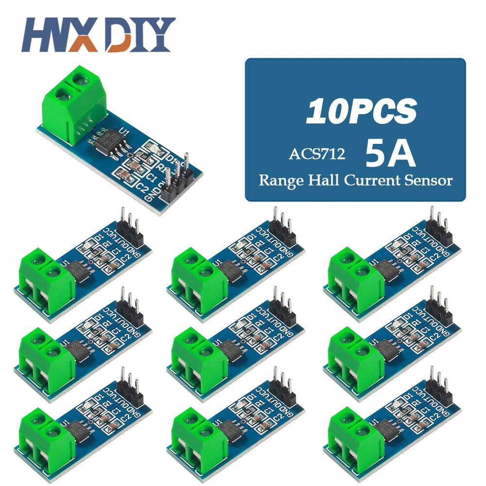 Módulo Sensor Corriente Hall ACS712 (Rango 5A/20A/30A) para Arduino DIY Kit Electrónico (5/10 Unidades)