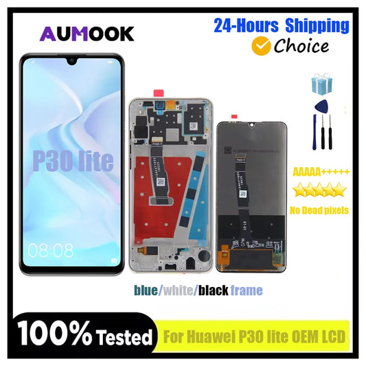 OEM Screen For HUAWEI P30 Lite LCD Display Touch Screen For HUAWEI P30 Lite Nova 4e MAR-LX1A LCD Screen Digitizer Assembly Parts