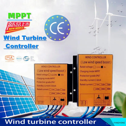 Controlador Carga Eólica MPPT Alta Calidad 12V/24V Auto Función Fuente Dual Estable (1000W-5000W)