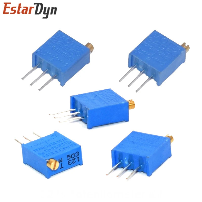 10PCS 3296 potentiometer Kit High Precision 3296W Variable Resistor 100R -1M 200R 500R 1k 2k 5K 10K 20K 50K 100K 200k 500k