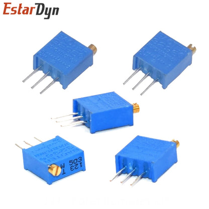 10PCS 3296 potentiometer Kit High Precision 3296W Variable Resistor 100R -1M 200R 500R 1k 2k 5K 10K 20K 50K 100K 200k 500k