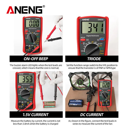 Multímetro Digital Automático Profesional ANENG DM850 (1999 Cuentas) Tester Voltaje AC/DC/Ohm/Corriente Amperímetro Detector
