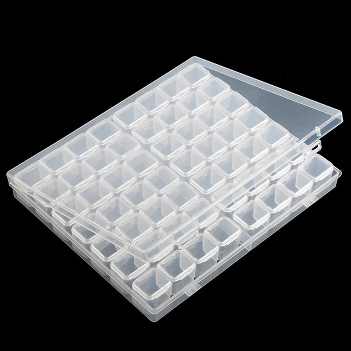 Caja Almacenamiento Plástico Organizador 28/32/48/56/64 Ranuras para Cuentas Pintura Diamante/Joyería/Accesorios DIY (1 Unidad)