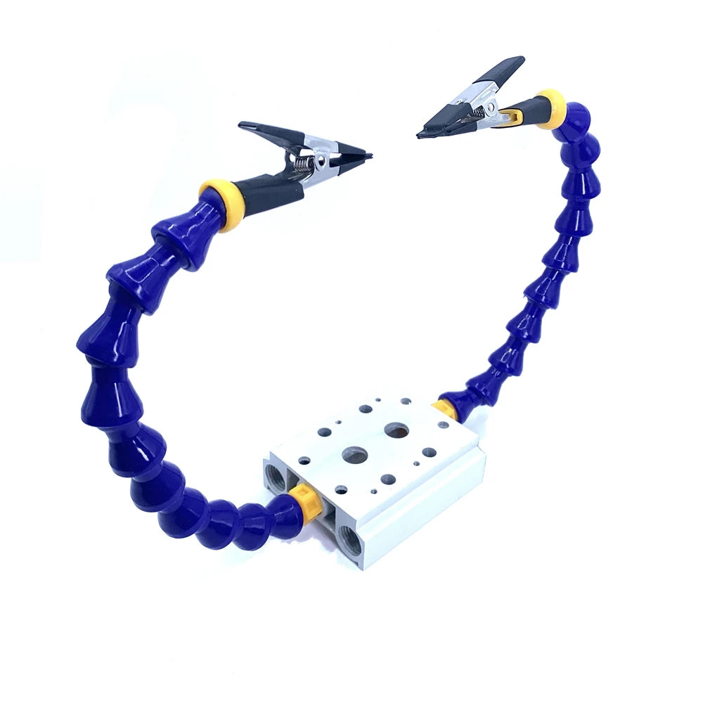 Brazos Flexibles "Helping Hands" con Pinza Tornillo Banco Mesa y Soporte Cautín para Soldadura/Reparación PCB (Compatible TS100/TS101/PINE64)