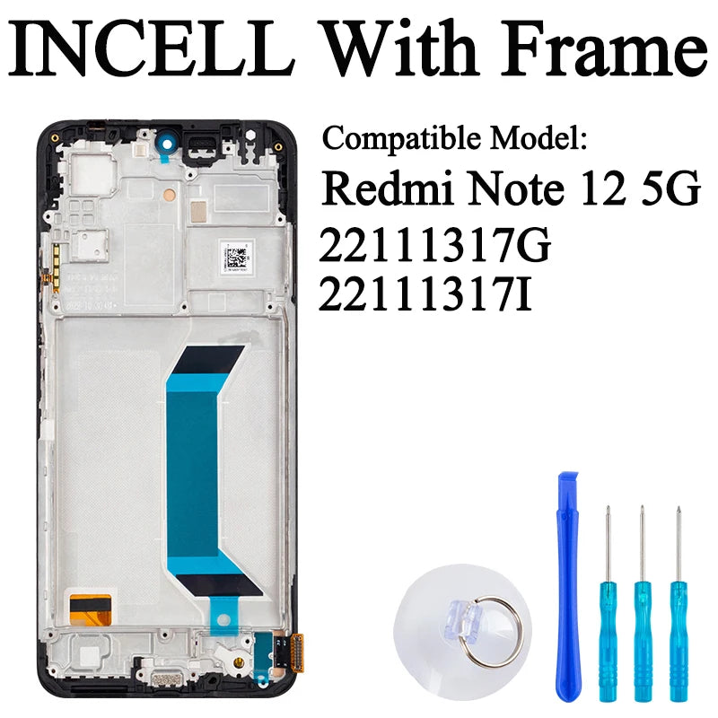 23021RAAEG 22111317I Premium Lcd For Xiaomi Redmi Note 12 4G Display Touch Screen Digitizer Panel Assembly For Redmi Note 12 5G