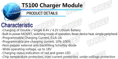 10PCS TP5100 Double Single Lithium Battery Charge Management Compatible 2A in Rechargeable Lithium Battery  Plate
