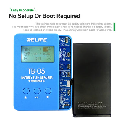 RELIFE TB-05 Battery Cable Repair Instrument Setup-free and Boot-free Adapt To Various Models for IPhone IP8G-15PM