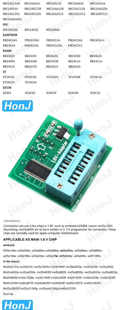 Kit Programador USB CH341A 24/25 Series EEPROM Flash BIOS + Clip Test SOIC8/SOP8 (Variante 2)