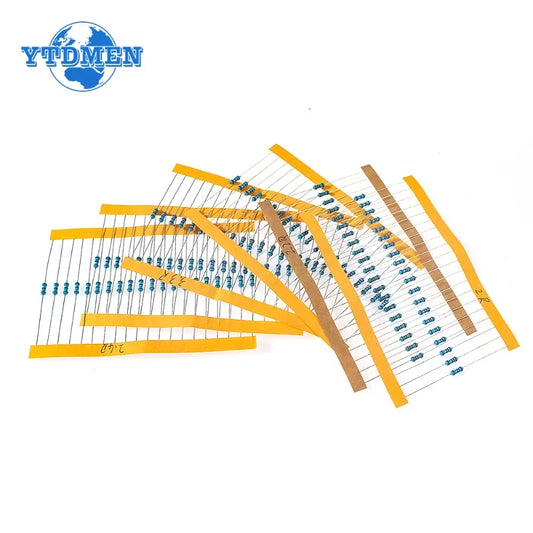 Kit Resistencias Película Metálica 1/4W 1% (2 Ohm - 3.3 Ohm) para Reparación Airbag Auto (120 Unidades)